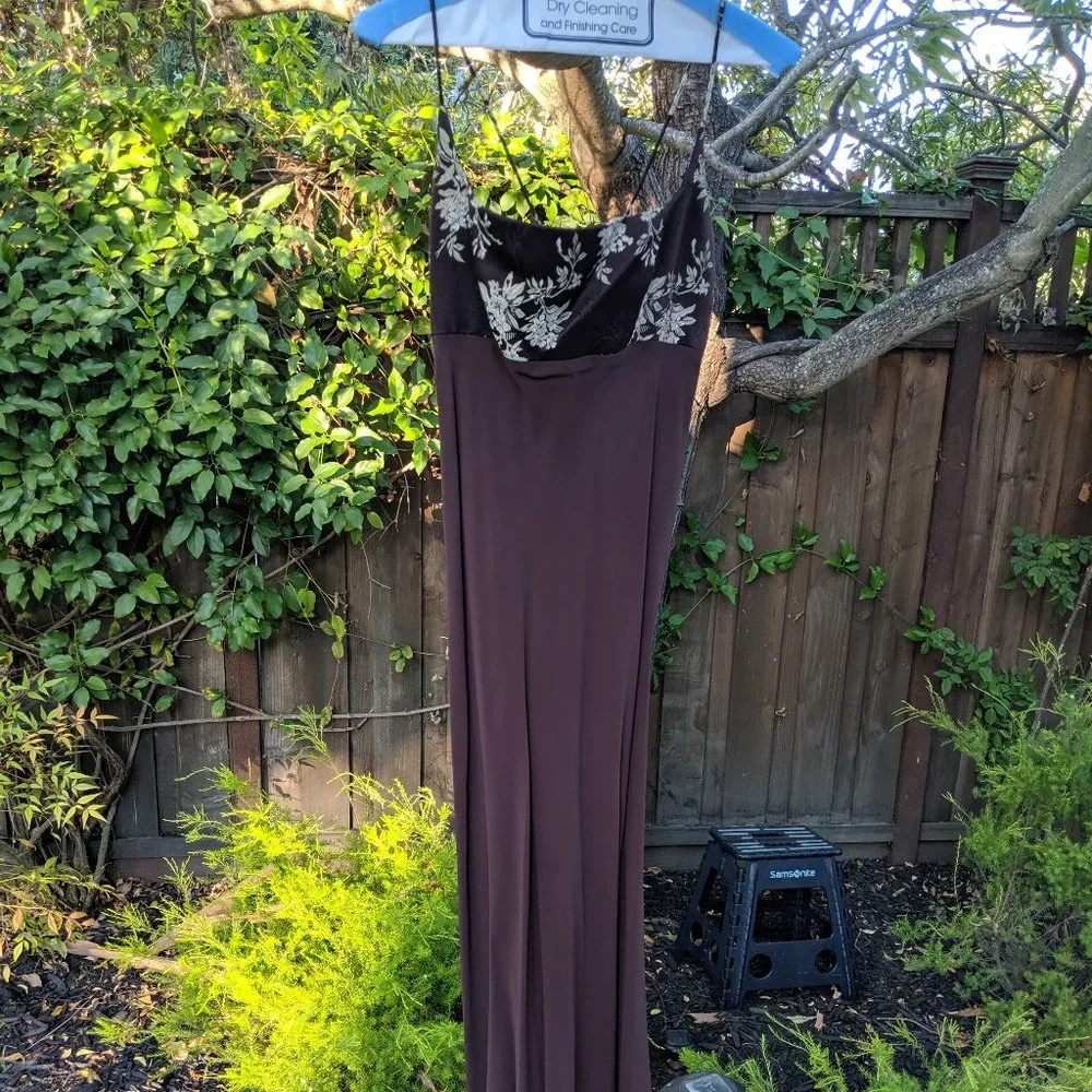 VINTAGE Odessa Silk Gown in Chocolate - Picture 7 of 8